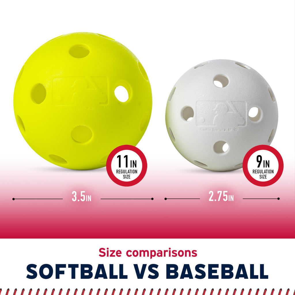 Franklin Sports Plastic Softballs - Mlb - Includes 6 Balls For Batting Practice Or Backyard Baseball Play - Replacement Balls -