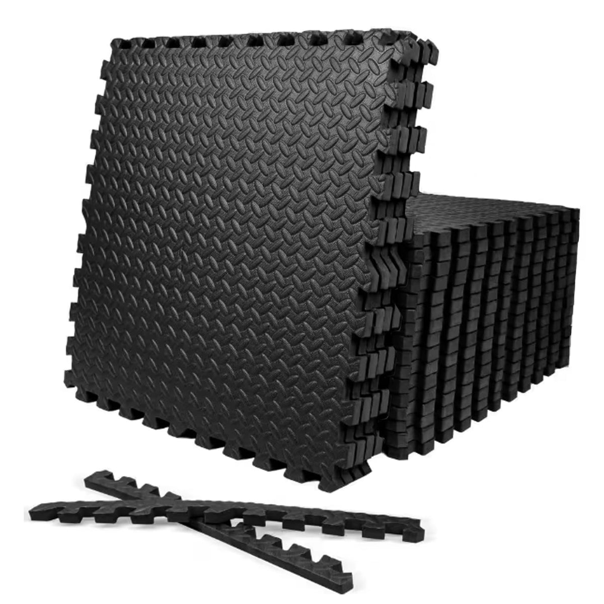 Xtrim Puzzle Exercise Mat, 20 Tiles & 18 Border, HighDensity Eva Foam Mat, Interlocking Tiles, Shock Proof, Protective Flooring