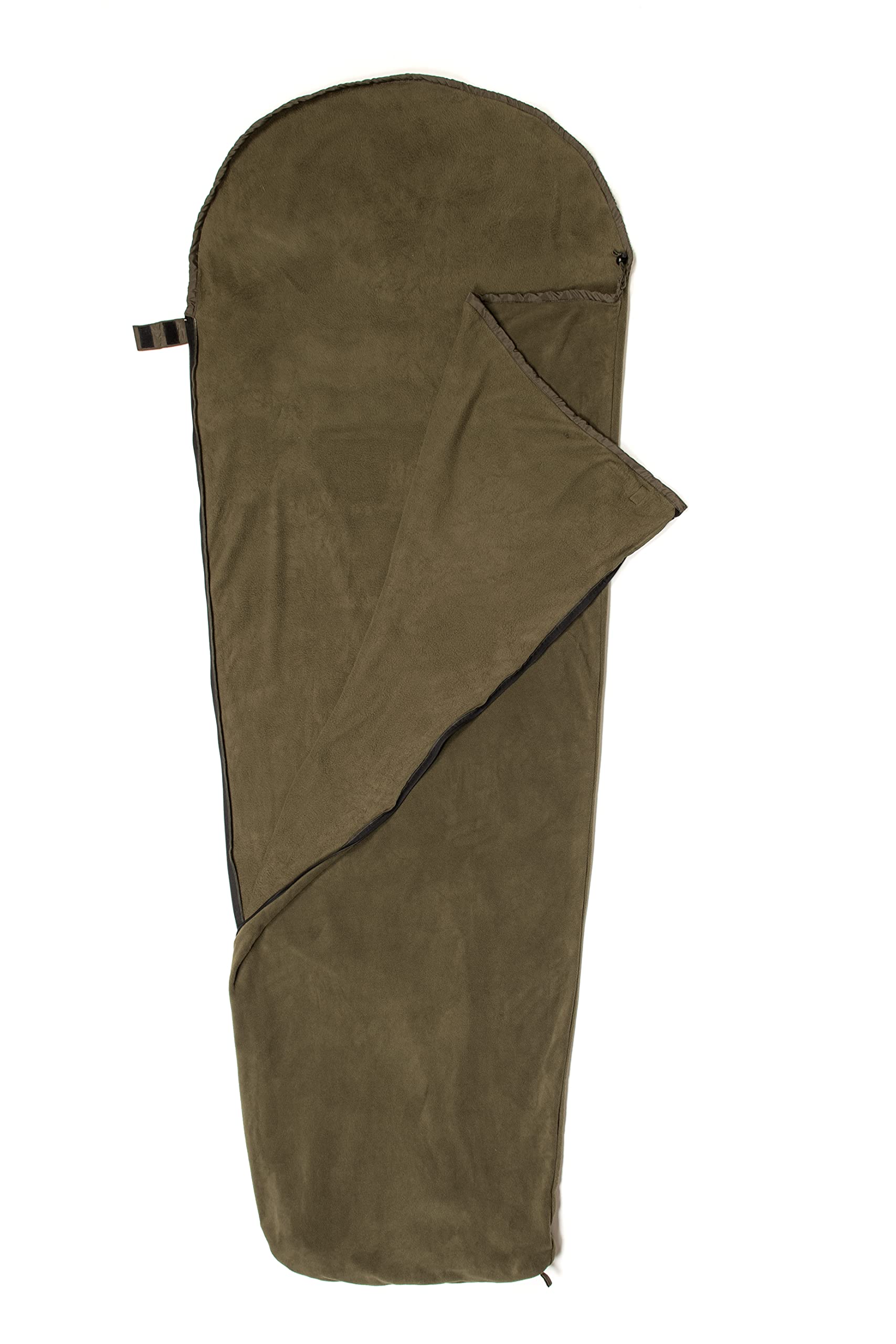 Snugpak Fleece Sleeping Bag Liner With Full Length Side Zipper, Polyester Fleece, Warm Thermal Insulation, Olive