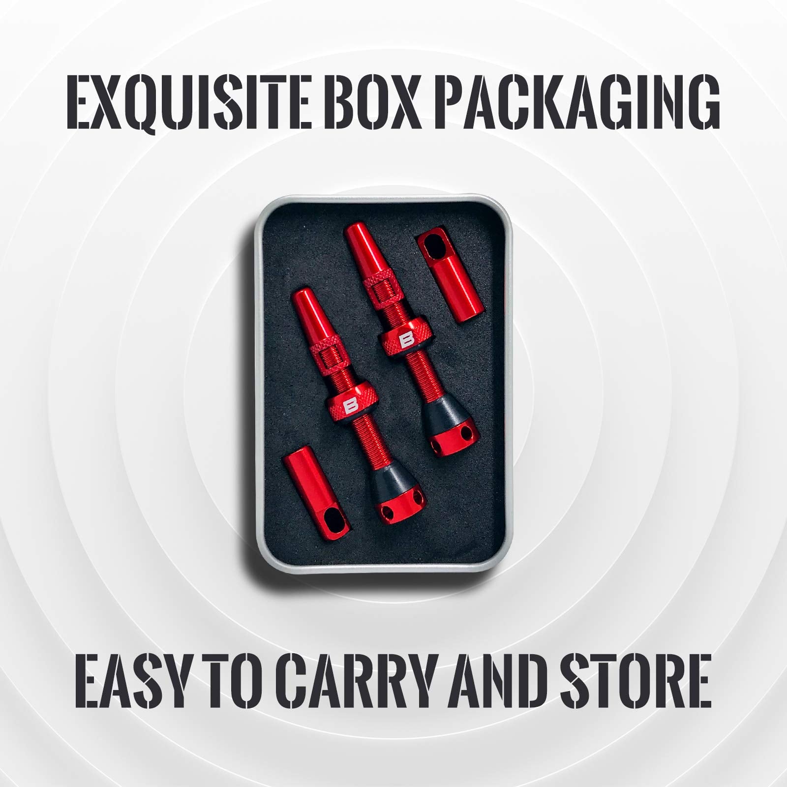 Bwshlf Red Tubeless Presta Valve Stem 40Mm  44Mm, Super Light Alloy Presta Valve Stem Kit With Valve Core Remover Tool And Valve