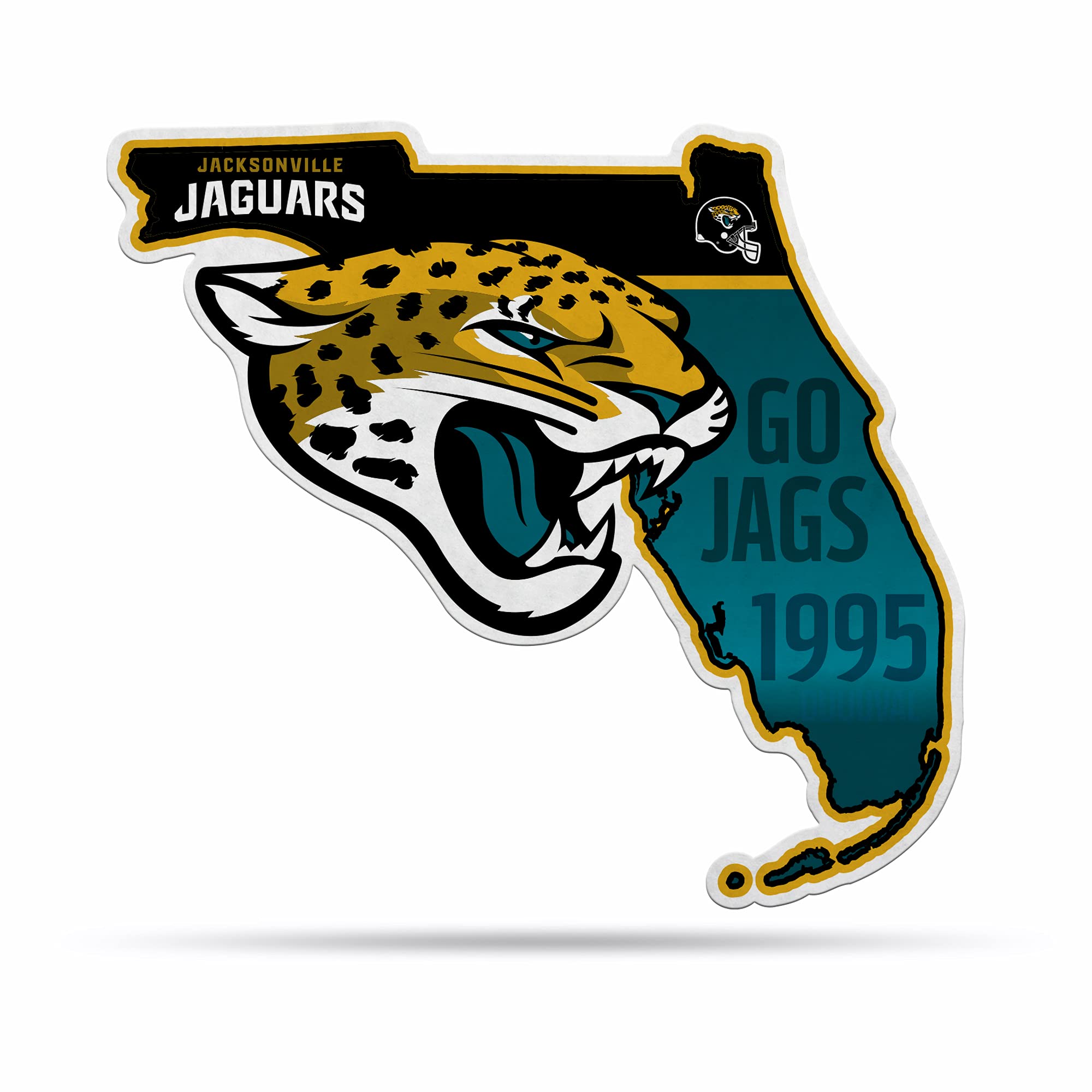 Rico Industries Nfl Football Jacksonville Jaguars State Shape Shape Cut Pennant - Home And Living Room D  Cor - Soft Felt Ez To
