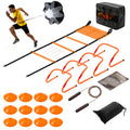 OLIXIS Agility Ladder, Soccer Training Equipment Set, 20 ft Speed Ladder, 12 Soccer Cones, 4 Agility Hurdles, Jump Rope, Resista