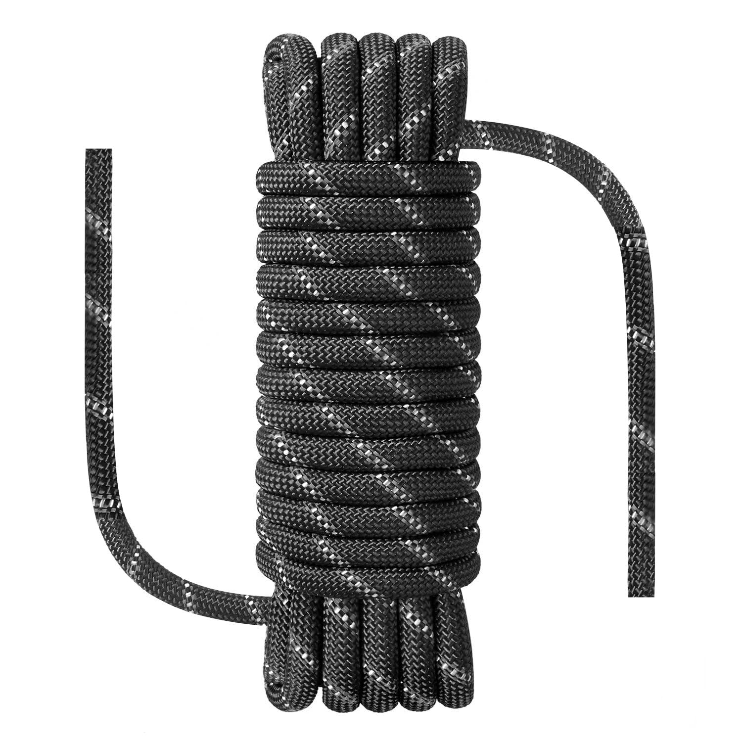 NorthPada 3/8 in (10mm) x 100 ft (30m) Floating Dock Line - Marine, Anchor, Kayak & Rescue Rope - Black