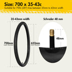 Lotfancy 28'' 700X35/37/38/40/42/43C Bike Tubes, Packof 2, 48Mm Schrader Valve, 700C Road Bicycle Tire Tube