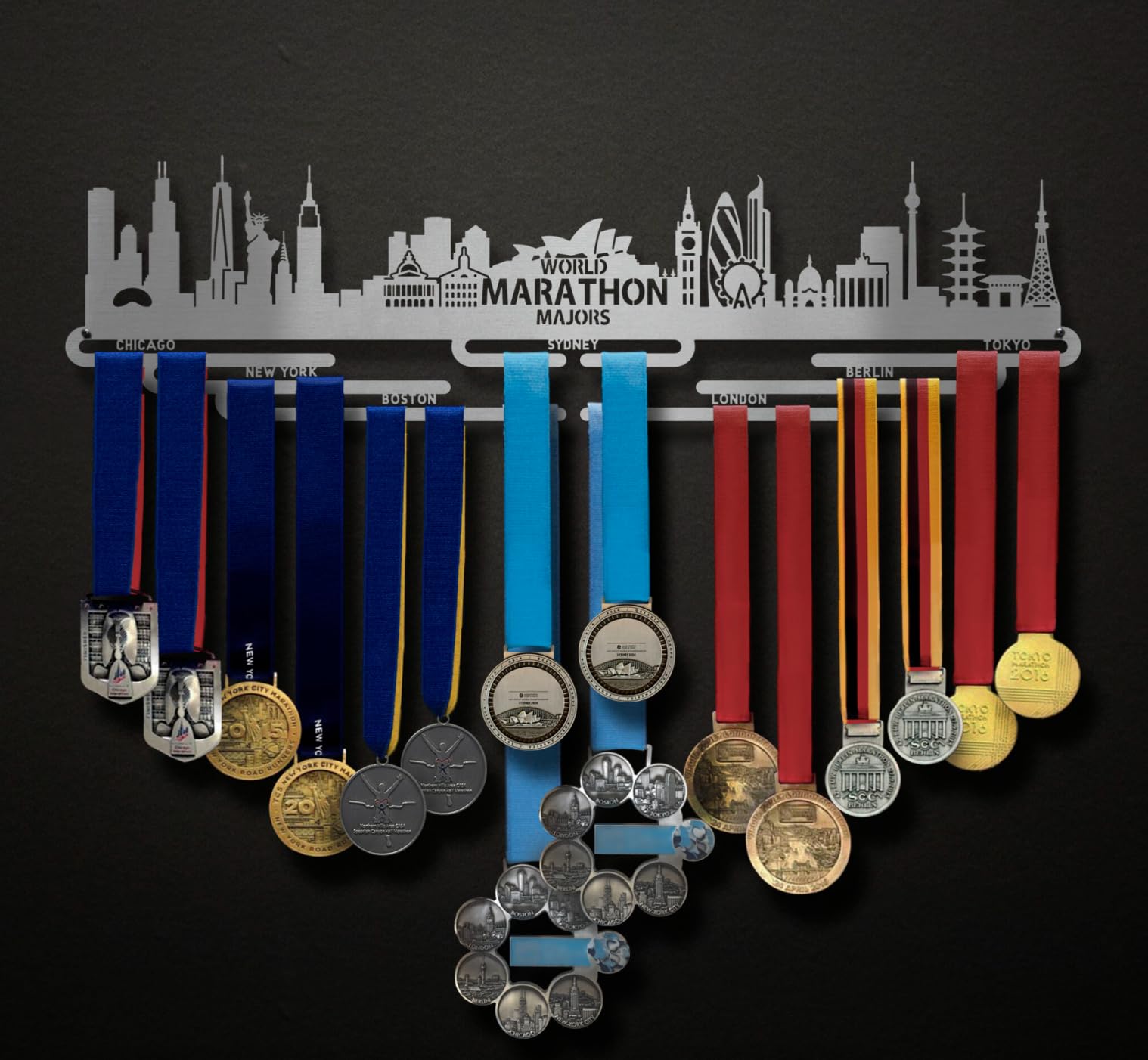 Allied Medal Hangers - World Marathon Majors Sydney (Cityscape) (24'' Wide With 8 Hang Bars) - Medal Hanger Holder Display Rack