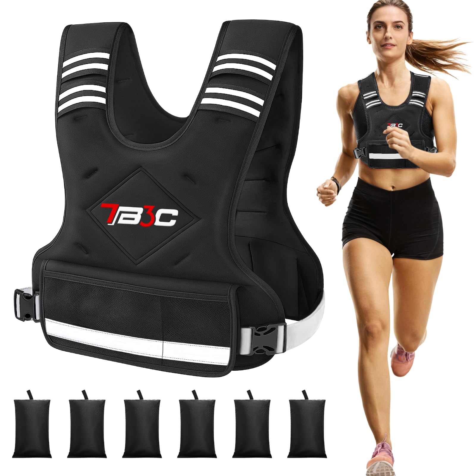 TB3C Adjustable Weighted Vest for Women - 04-10lb for Strength Training Body Weight Vest for Running Walking and Home Workouts B