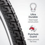 Schwinn Replacement Bike Tire, Hybrid Bike Tire, Combination Tread For Paved Roads And Trail Rides, 700C X 38Mm