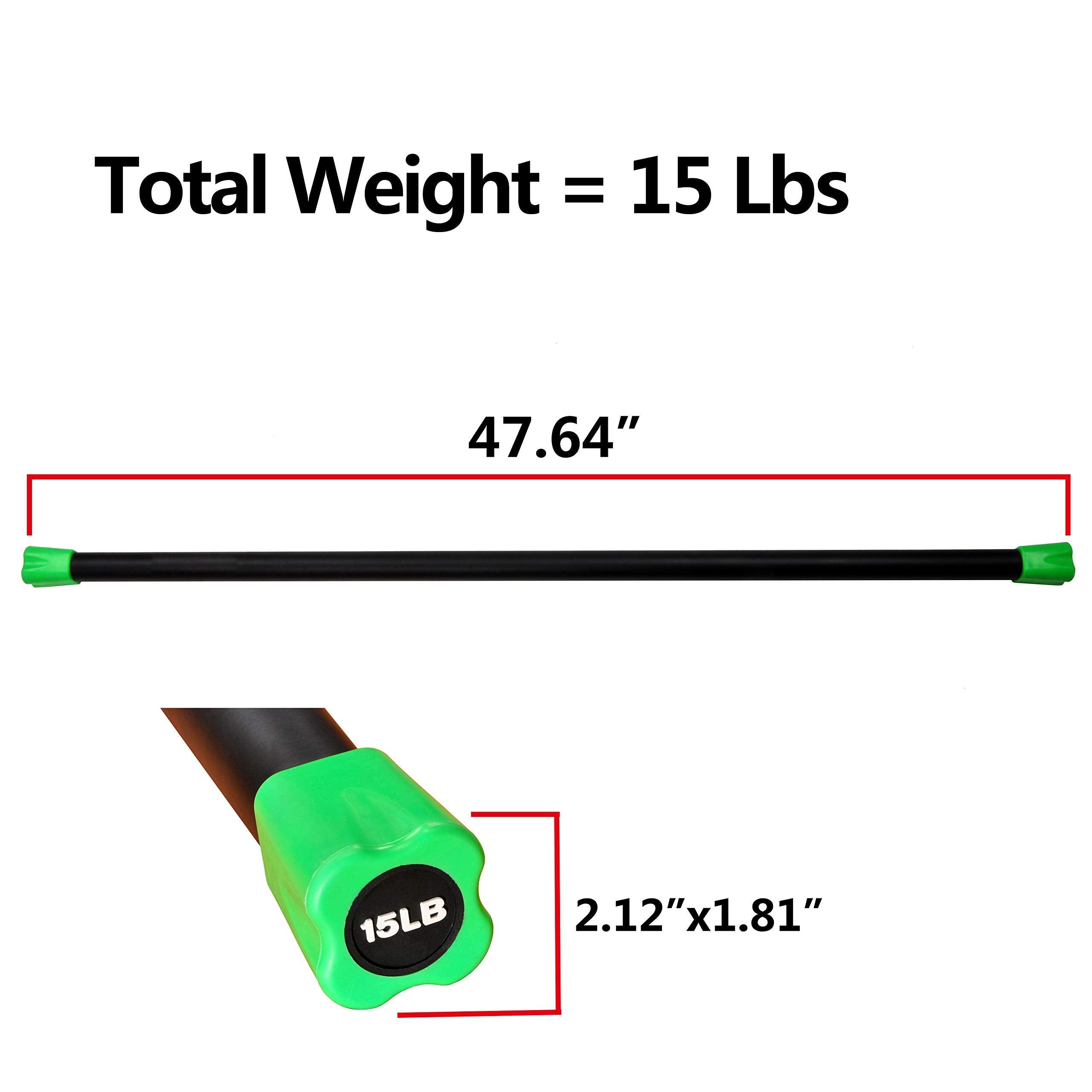 Fitvids Total Body Workout Weighted Bar Weighted Workout Bar Weighted Exercise Bar, Alloy Steel, Multiple Sizes