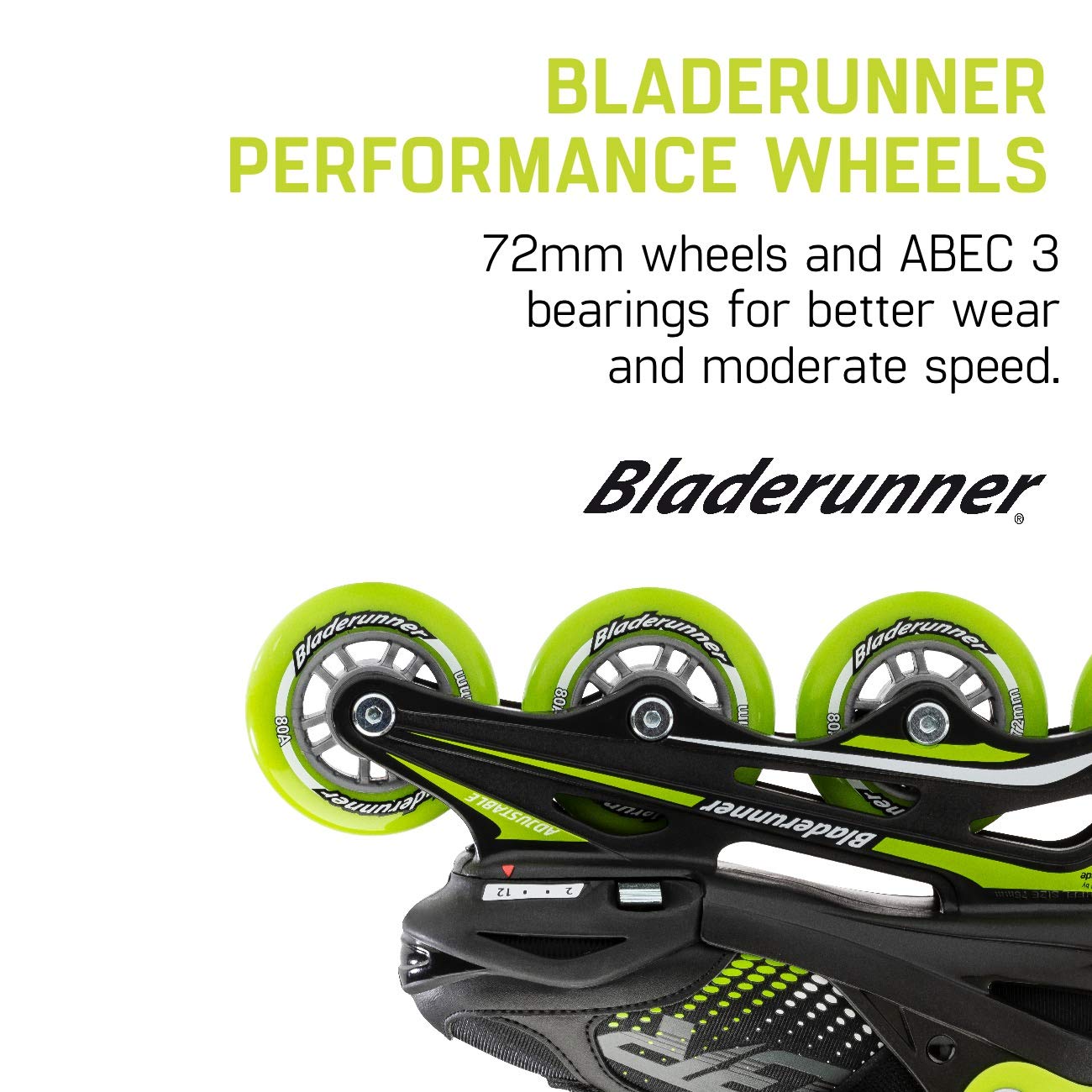 Bladerunner By Rollerblade Phoenix Boys Adjustable Fitness Inline Skate, Black And Green, Junior, Value Performance Inline Skate