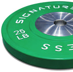 Fitvids 2 Olympic Competition Bumper Plate with Steel Hub, 25 LBS Single, Green