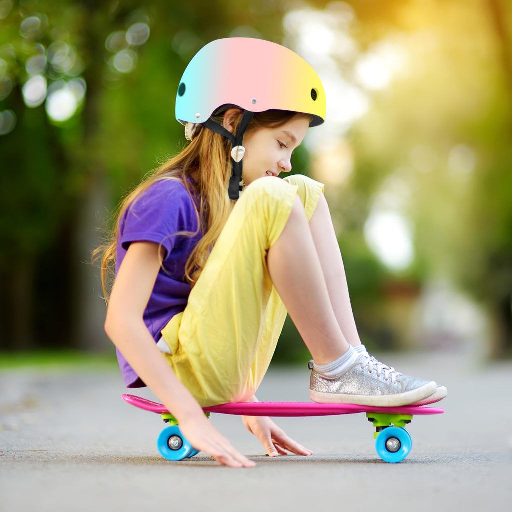 NIKISHAP Skateboard Helmet for 2-3-5-8-14 Ages Girls and Boys, Ventilation and Impact Resistance Bike Helmet for Multi-Sport Bic