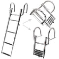 NovelBee 4 Step Inboard Boat Ladder,Stainless Steel Telescoping Step Ladder Folding Dock Ladder for Marine Boat Yacht Swimming P