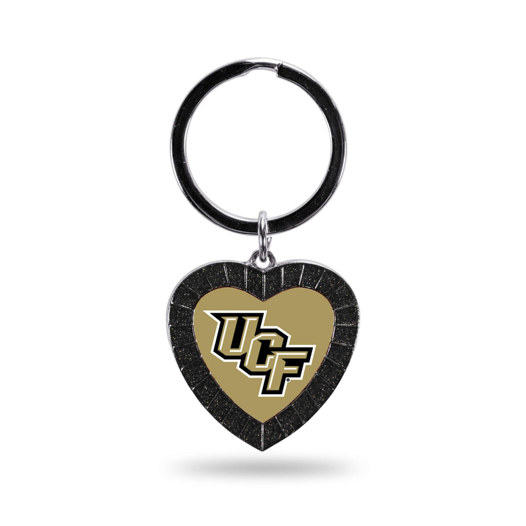 Rico Industries Ncaa Central Florida Golden Knights Ncaa Rhinestone Heart Colored Keychain, Black, 3-Inches In Length