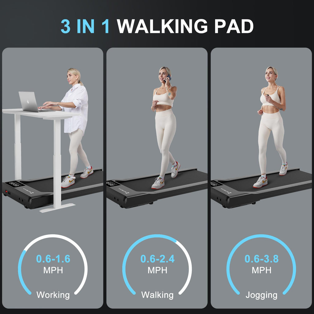 Walking Pad For Home Office, No-Assembly Treadmills With App And Remote Control, Led Display, 2.5 Hp Quiet Walking Jogging Machi