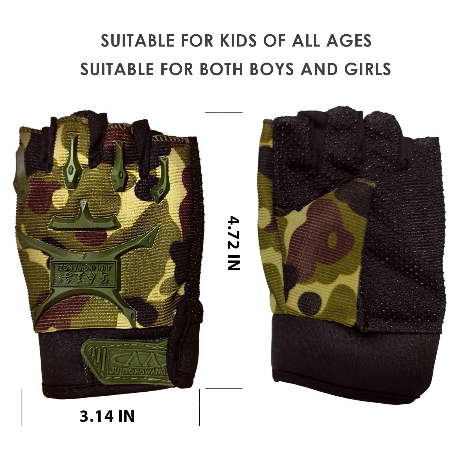 Lagarto Half Finger Children'S Motorcycle Gloves - Sports Half Gloves Cycling Gloves Small Kids Exercise Gloves Skating Gloves -