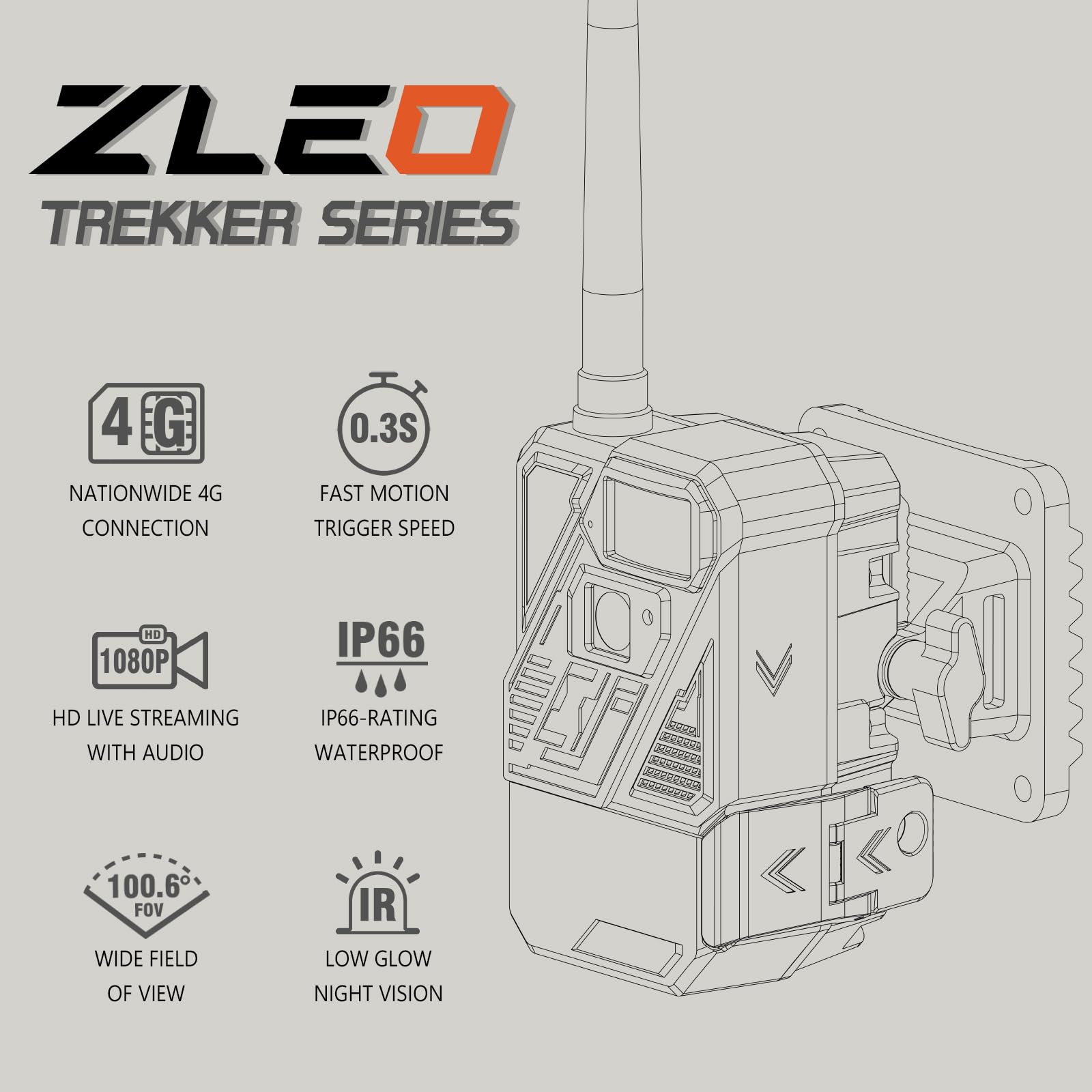 Zleo No Subscription Deer Game Cameras - Cellular Trail Cam for Hunting - SIM Card Pre-Inserted - Live Feed - Solar Power - Nigh