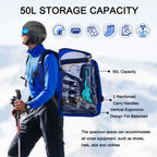 Hamish Ski Boot Bag,50L Waterproof Ski Boots Bag Backpack,Snowboard Travel Lightweight Ski Bag Backpack For Ski Helmet, Goggles,
