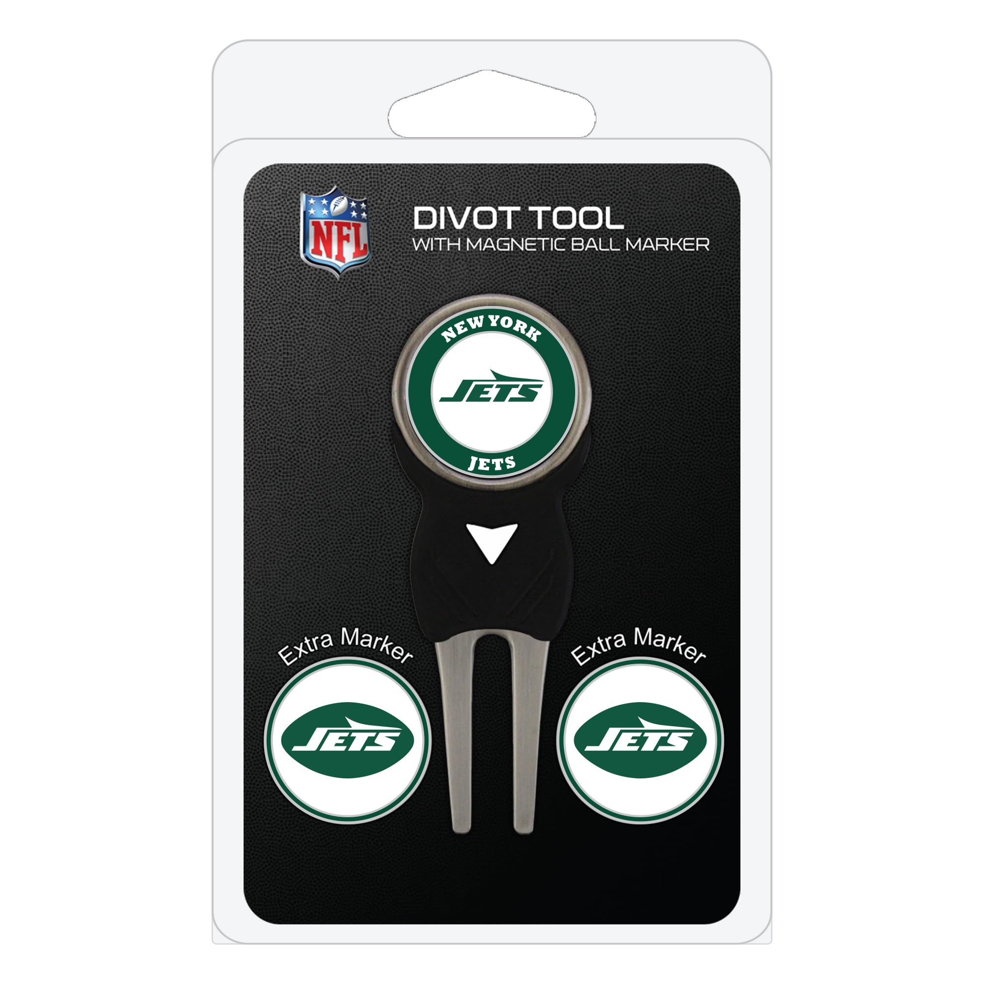 Team Golf Nfl New York Jets Divot Tool Pack With 3 Golf Ball Markers Divot Tool With 3 Golf Ball Markers Pack, Markers Are Remov