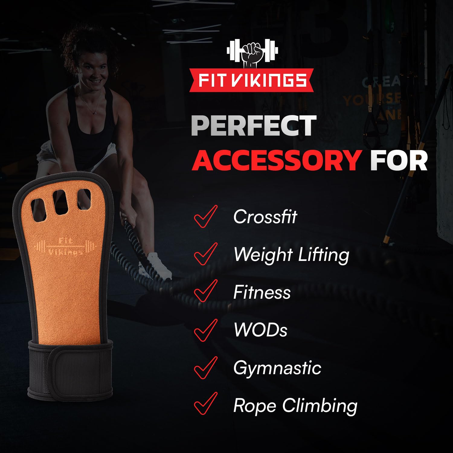 Gymnastics Grips - Gloves For Crossfit - Calisthenics Equipment, Pull Up Grips, Hand Grips, Leather Lifting Grips, Workout Grips