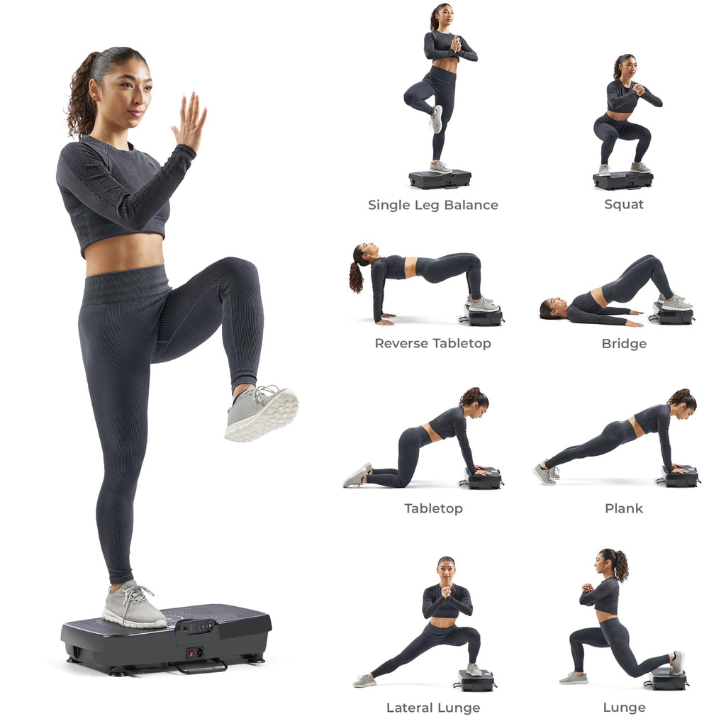 Sunny Health & Fitness Vibrating Plate Exercise Machine - Whole Body Vibration Platform for Lymphatic Drainage, Recovery & Weigh