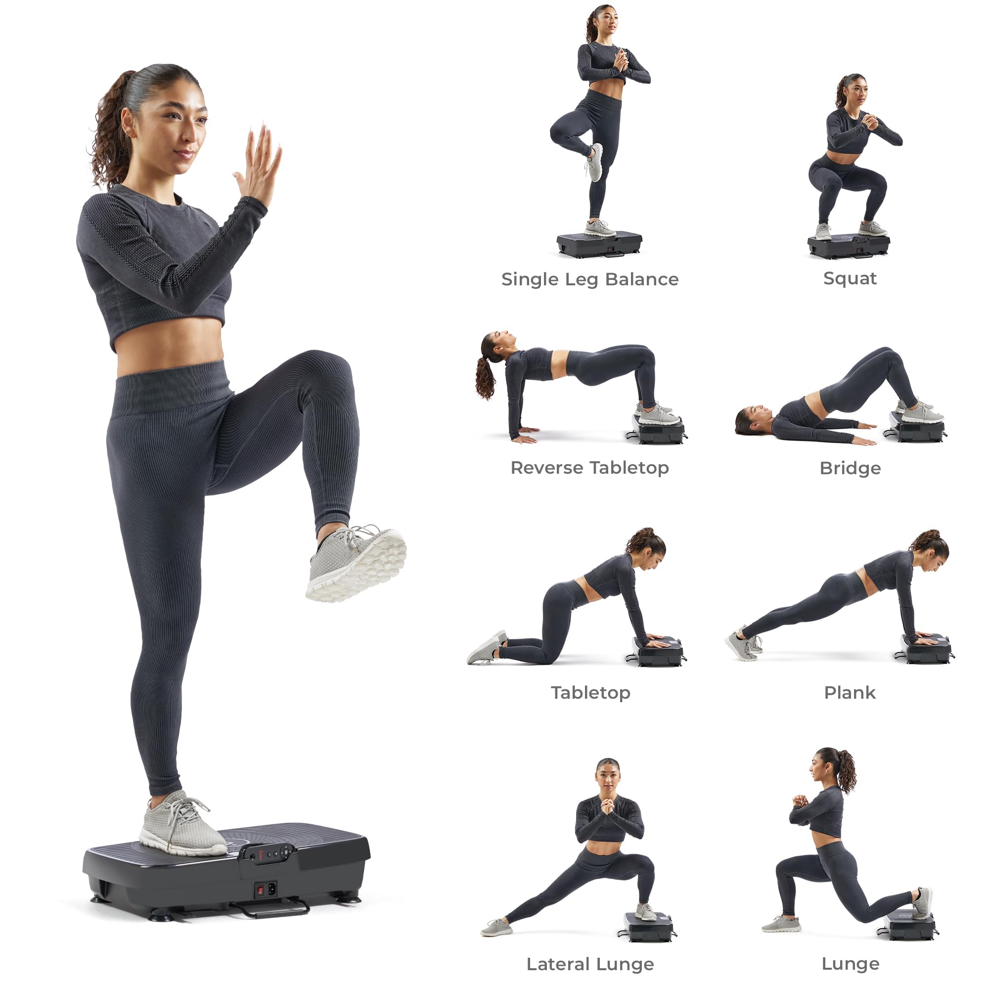 Sunny Health & Fitness Vibrating Plate Exercise Machine - Whole Body Vibration Platform for Lymphatic Drainage, Recovery & Weigh