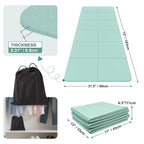 Foldable Yoga Mat for Travel 72x 32x 0.32Inch, 8mm Thick Folding Exercise Mat, Outdoor Non-slip Pilates Mat for Women & Men, Wid