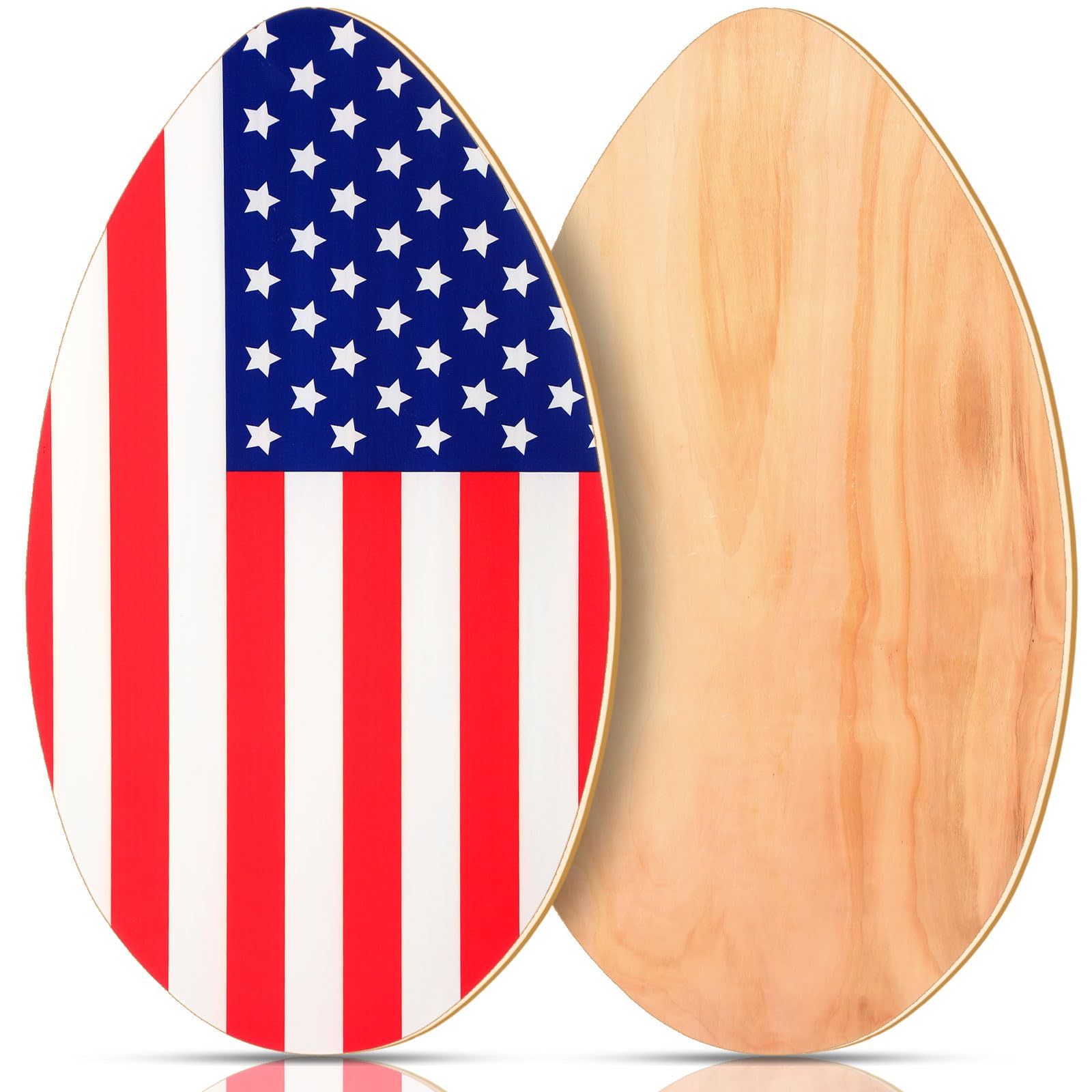 WinnerWhy Skim Board with High Gloss Coat Wooden Skimboard Lightweight Wood Body for Beach Beginners, Teenagers, and Adults (Ame