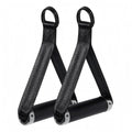 Ecomistiq Woven Strapping PullUp Bar Handle Triangular Hanging Rowing Handle Metal Loop Lat Pulldown Bar Cylindrical Grip, Blac