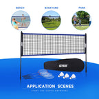 Gse Games & Sports Expert Recreational Badminton Complete Set, 4 Players Outdoor Sports Game Set With Portable Badminton Net, 4