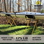 Suspenz Kayak Stand, Heavy Duty Portable Folding Stands For Kayaks, Canoes, Sups - 175 Lb Capacity - (22-1830),Yellow