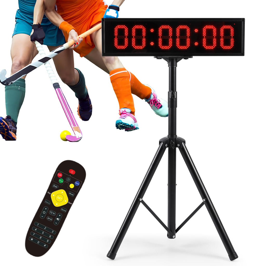 Flyrivergo 6.4Ft High Led Large Timer 30 Race Clock With Tripod Cordless Countdown/Up Clock Stopwatch With Ir Remote Control For