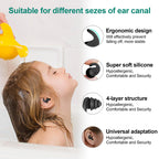 Kids Swimming Ear Plugs,3 Pairs Waterproof Reusable Silicone Child Swim Earplugs for Swimming Surfing Bathing Showering,Small Ch