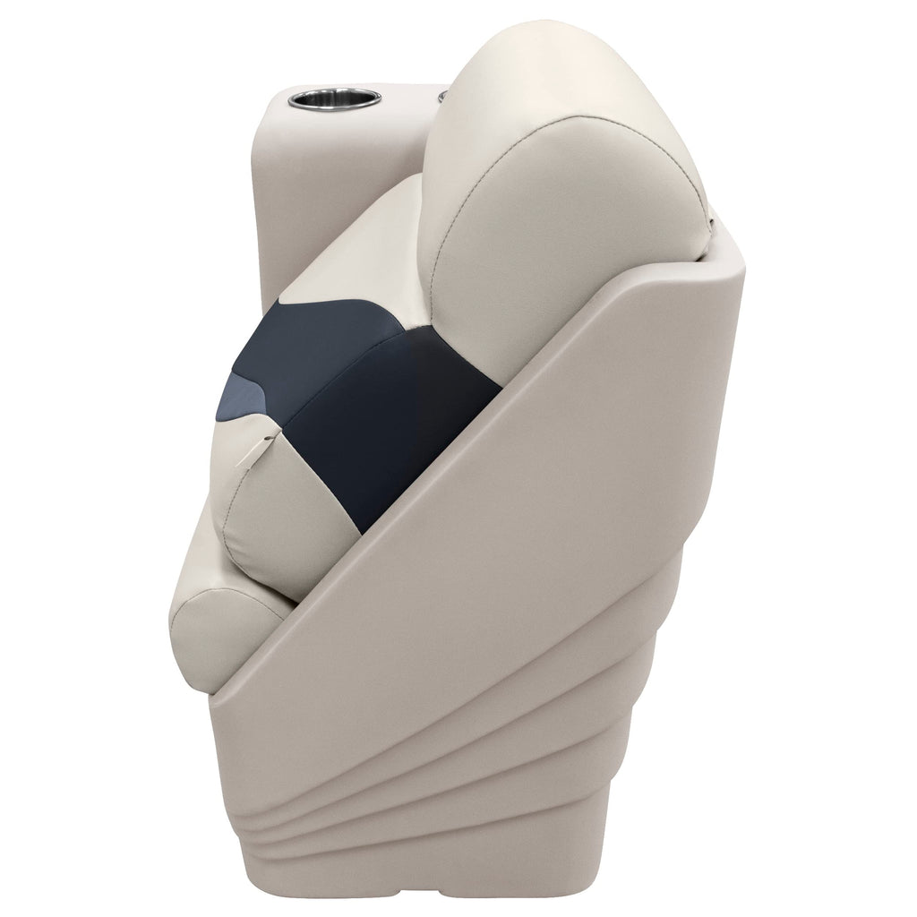 Wise Bm13006L-986 Premier Series Pontoon Left Lean Back Recliner, Platinum/Spectra Navy/Cobalt