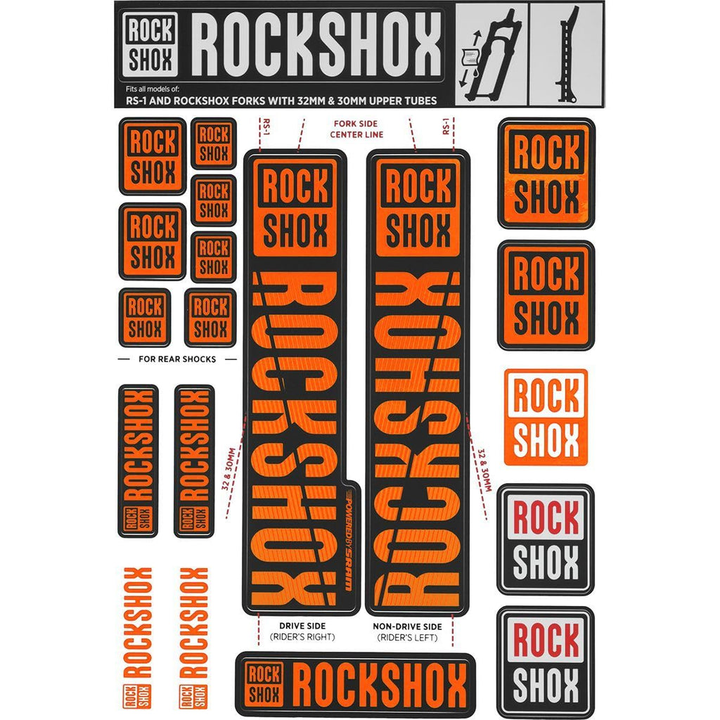 Rockshox Decal Kit, 30/32Mm, Orange Color Matching Kit