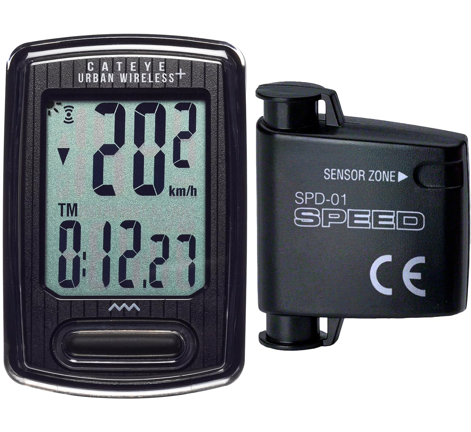 CATEYE Urban Wireless+ Bike Computer - Wireless Speedometer with Backlight, Calorie Tracking, FlexTight Mount, Auto Start/Stop, 