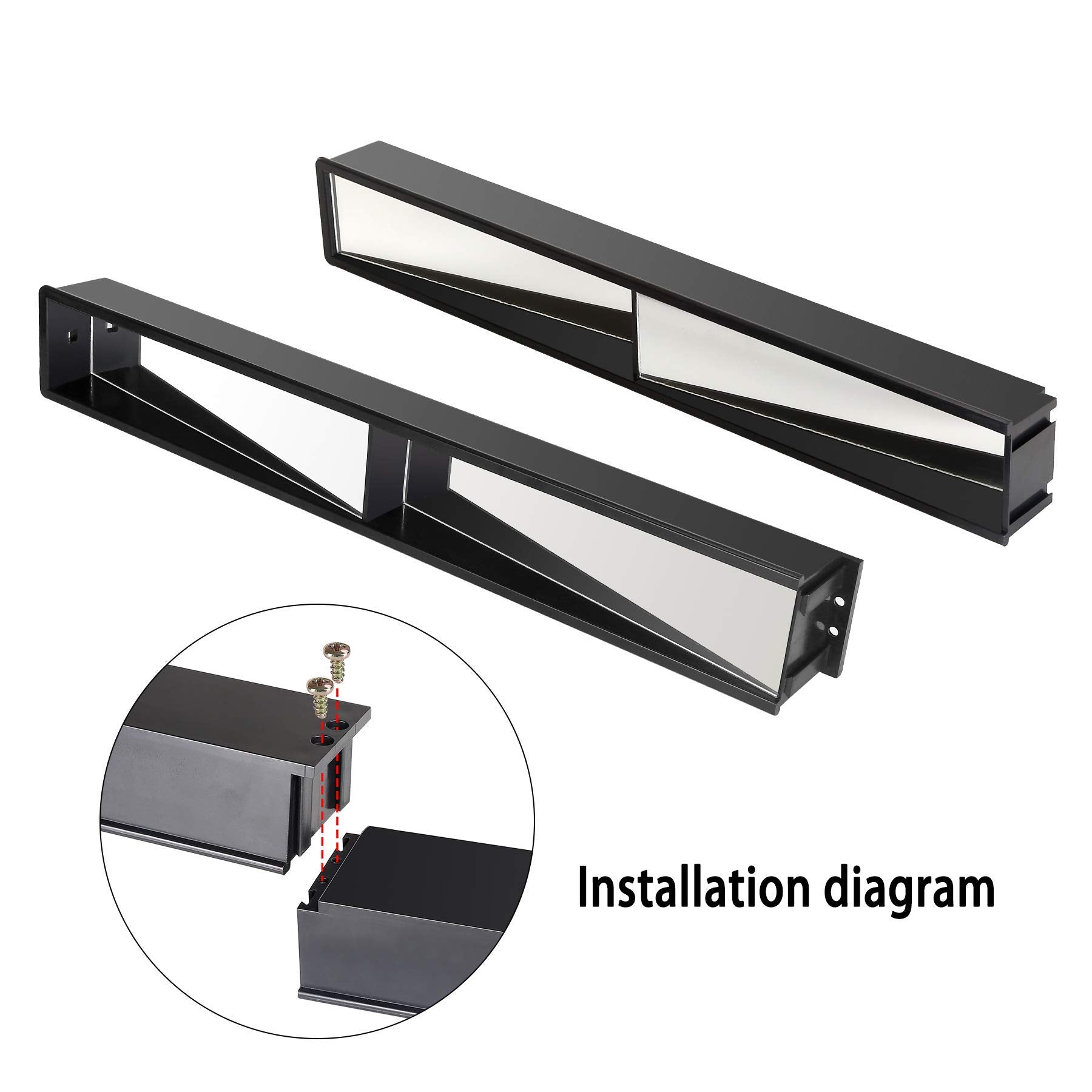 10L0L Universal Golf Cart 4 Panel Mirror For Yamaha Ezgo Club Car, Eliminate Blind Spots Rear View Mirror