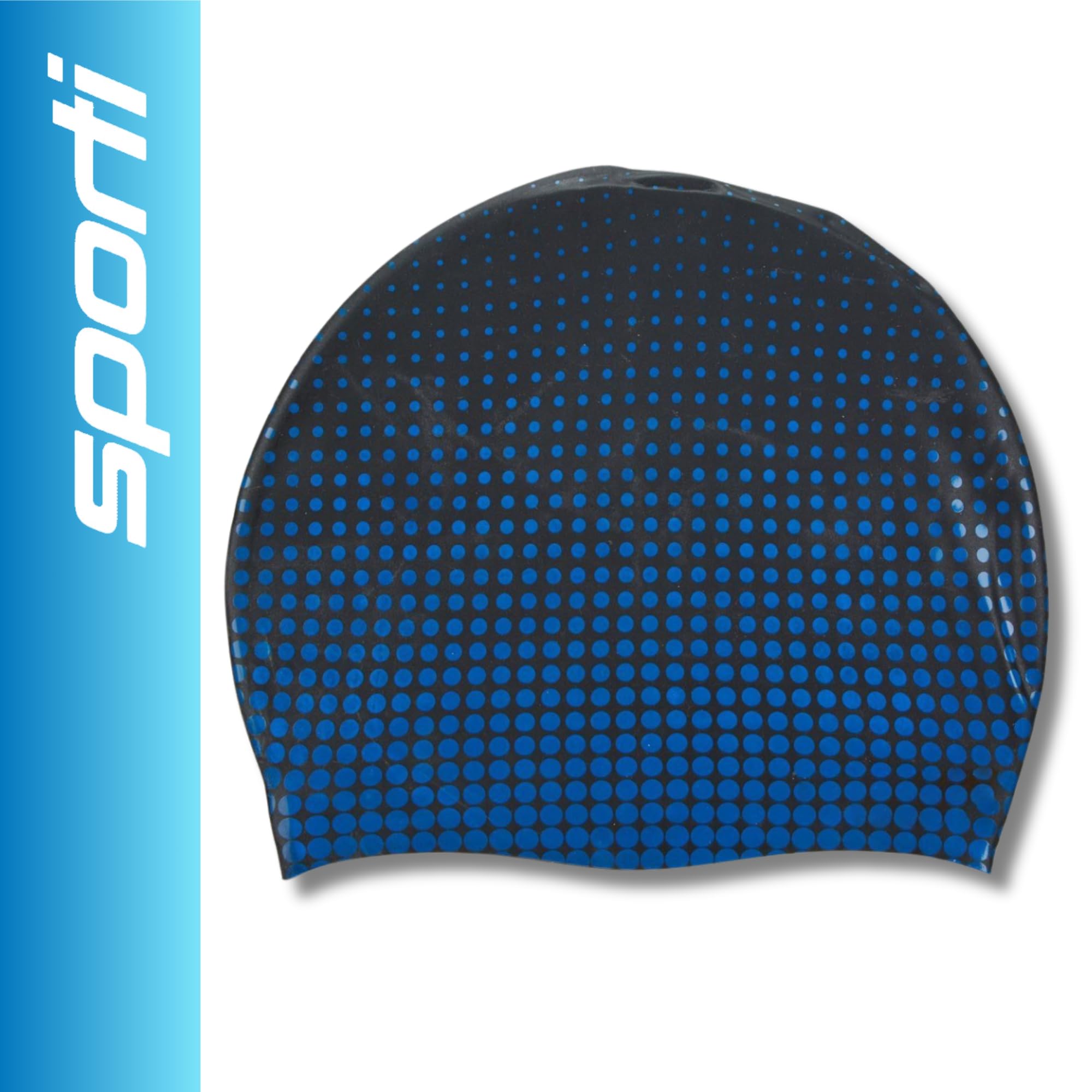 Sporti Molecule Silicone Swim Cap - Blue/Black