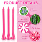 Jenaai 200 Pcs Golf Tees Bamboo Golf Tees Professional Golf Tees Bulk For Women Girls Golf Club Accessories (3-1/4 Inch,)
