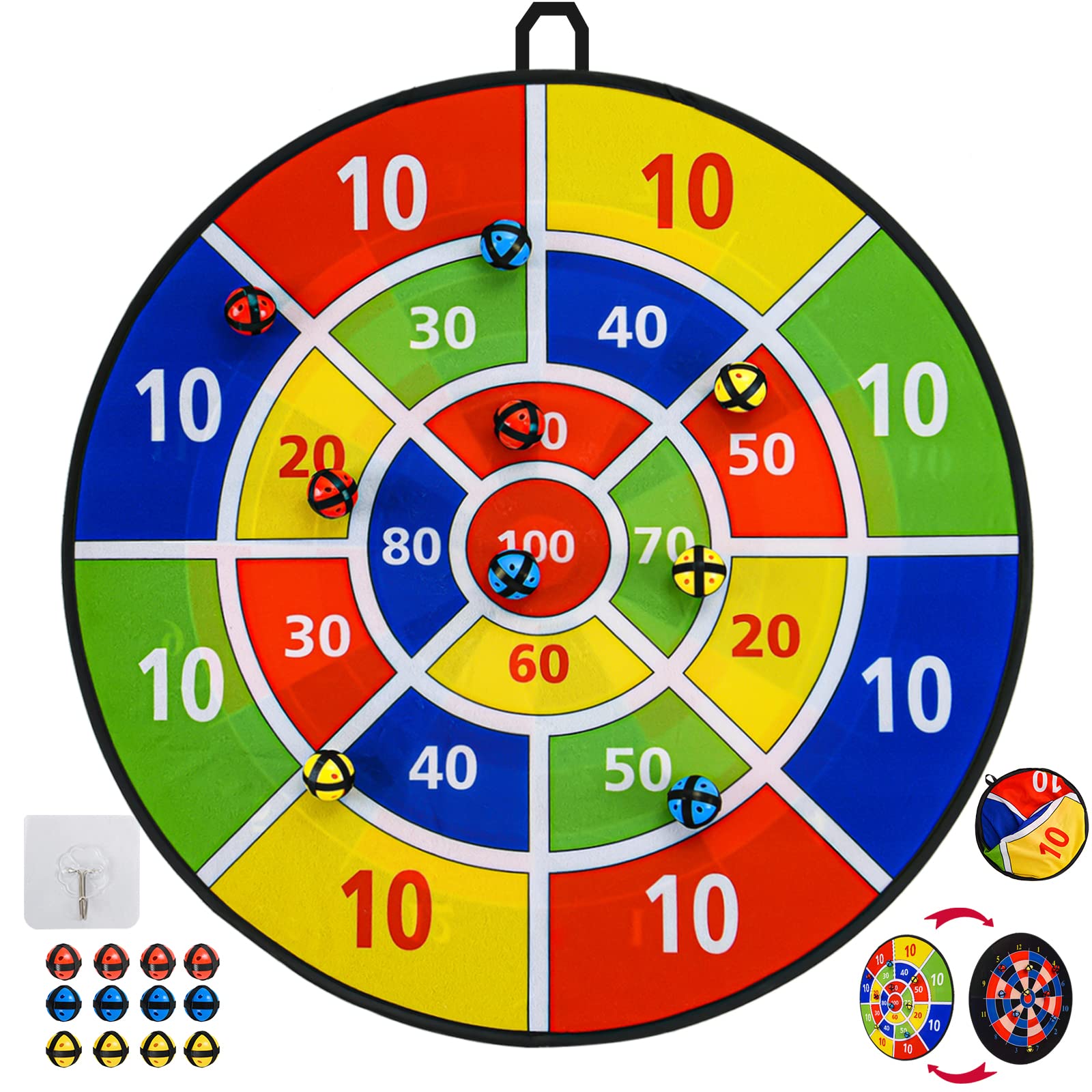 29'' Dart Board With Balls For Kids Gifts Toys For Boys Kids Age 8-12, Kids Dart Board Game With Sticky Balls Board Games For Ki
