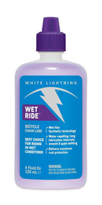 White Lightning Wet Ride Extreme Conditions Heavy Bicycle Chain Lube, 4-Ounce Drip Squeeze Bottle