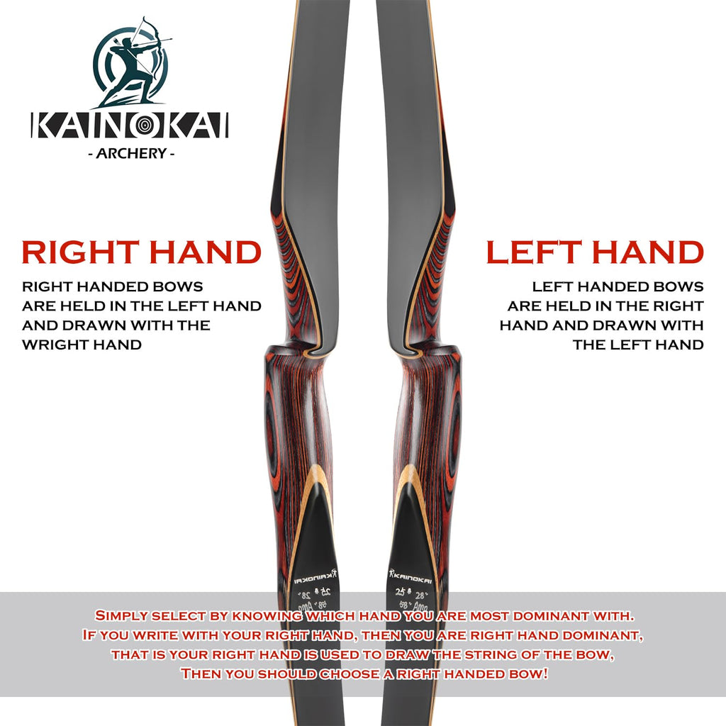 Kainokai 58 Laminated Recurve Bow,Amercian Hunting Bow Archery Bow 20-60Lbs (30Lbs, Left Hand)