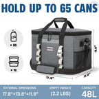 Insmeer Insulated Cooler Bag 65Cans/32 Cans Large Cooler Bag Soft Sided Cooler With Shoulder Strap, Collapsible Leakproof Portab