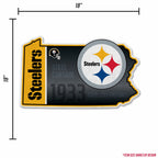 Rico Industries Nfl Football Pittsburgh Steelers State Shape Shape Cut Pennant - Home And Living Room D  Cor - Soft Felt Ez To H
