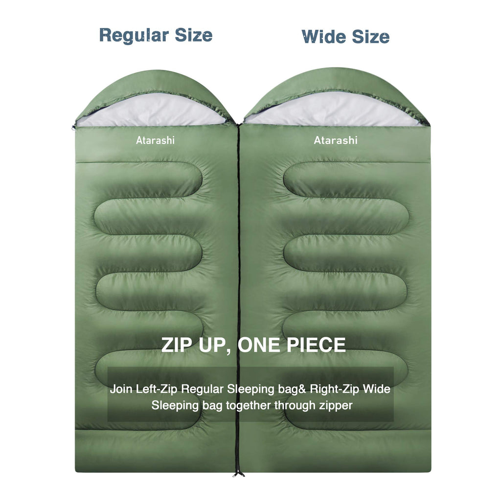 Atarashi Wide Sleeping Bags For Adults, Mens Sleeping Bags For Camping, Hiking And Outdoors, 3-4 Seasons Warm Cold Weather, Ligh