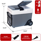 Koolatron Portable Cooler - Electric Cooler For Car, Camping, Travel, 12 V Insulated Hard Sided Refrigerator For Vehicle, Boat,