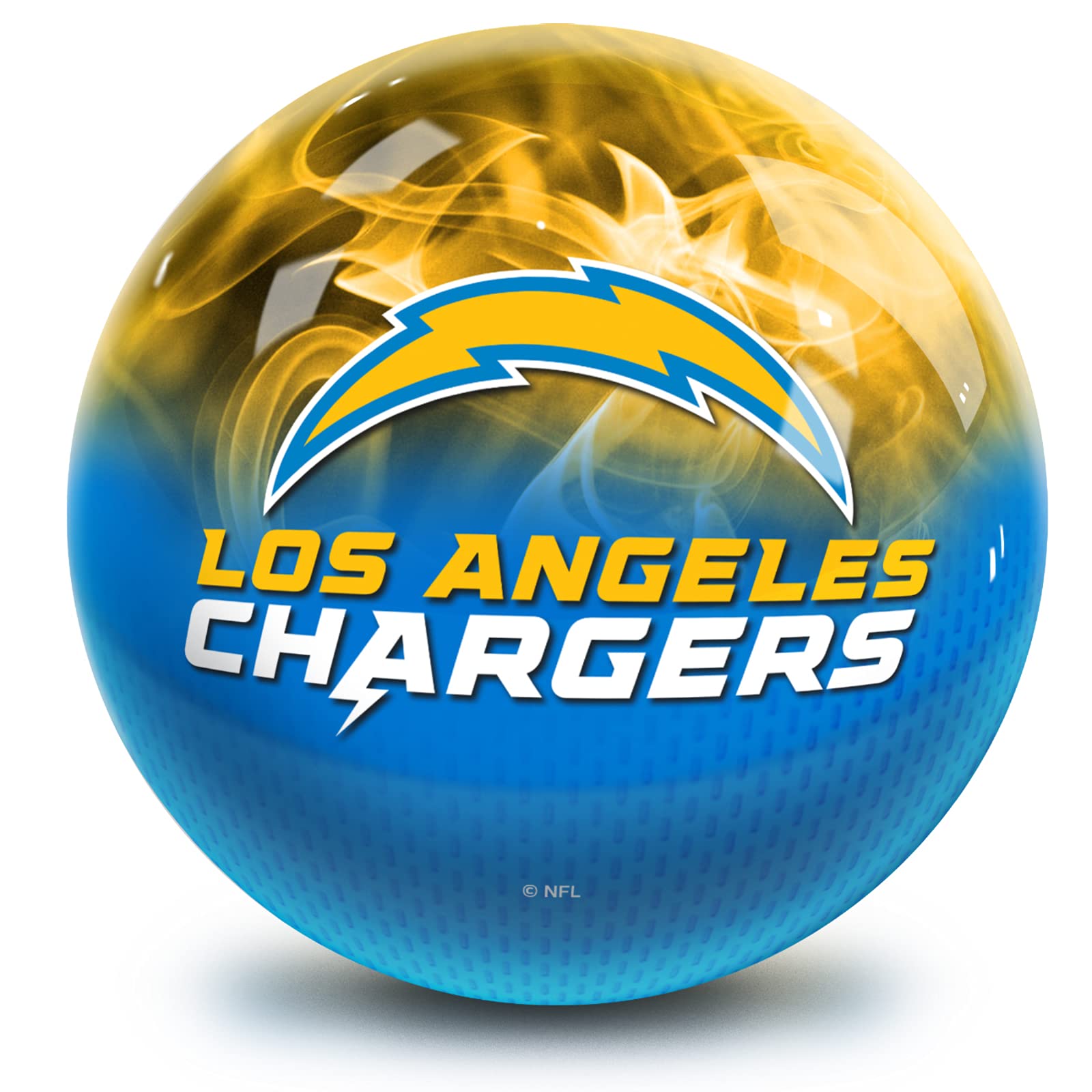 Los Angeles Chargers Nfl On Fire Bowling Ball 10Lbs