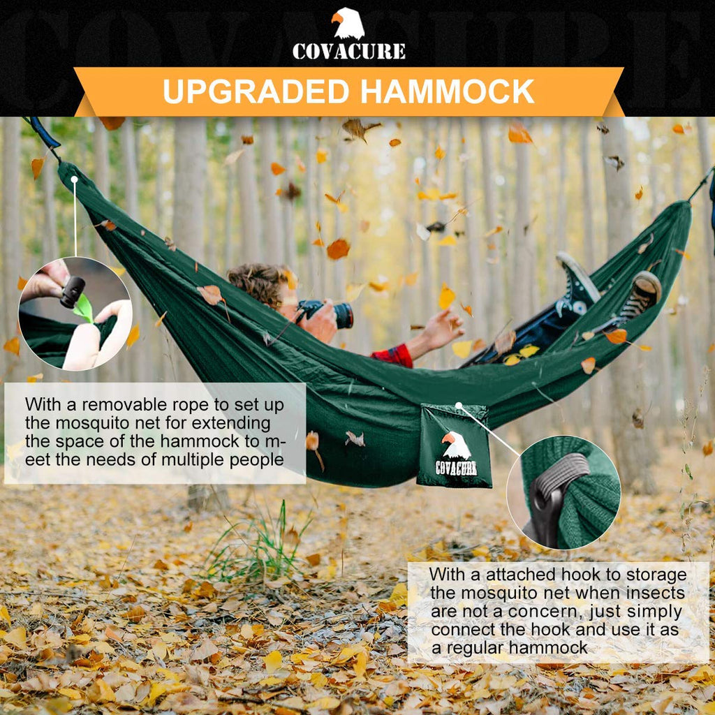 Covacure Camping Hammock - Lightweight Double Hammock, Hold Up To 772Lbs, Portable Hammocks For Indoor, Outdoor, Hiking, Camping