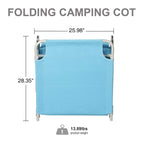 Old Bahama Bay Cot With Pillow 4-Positions Folding Recliner Lounger Bed For Camping/Travel/Beach/Hiking/Patio, Supports 250Lbs,