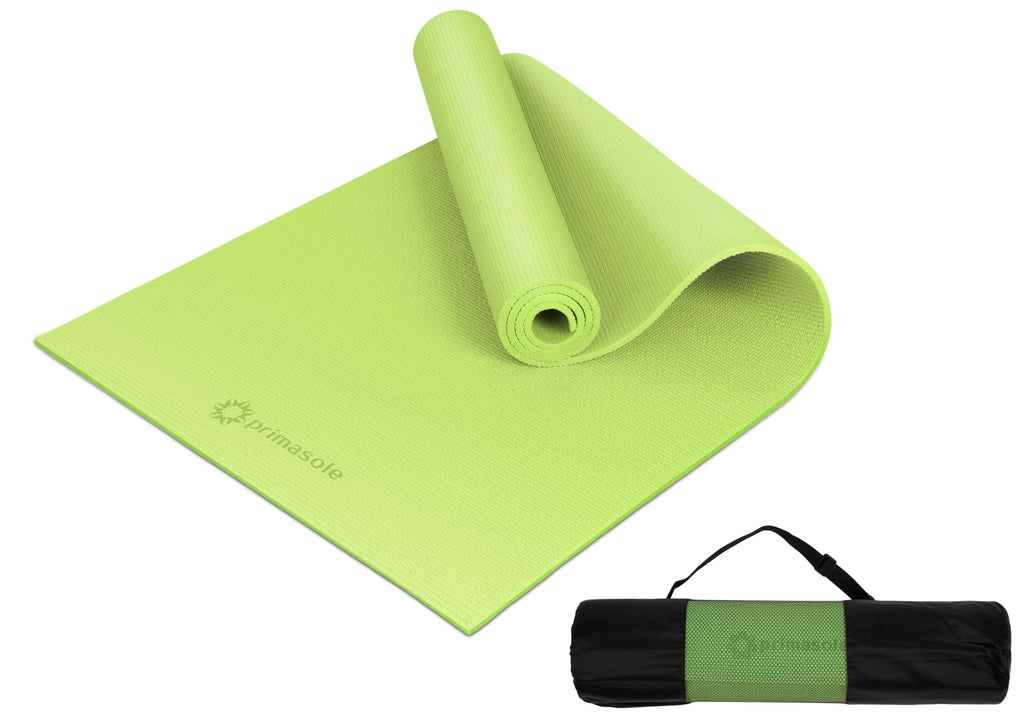 Primasole Yoga Mat With Carry Strap For Yoga Pilates Fitness And Floor Workout At Home And Gym 1/3 Thick (Lime Green Color) Pss9