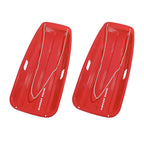 Slippery Racer Downhill Sprinter Flexible Kids Toddler Plastic Cold-Resistant Toboggan Snow Sled With Pull Rope And Handles, Red